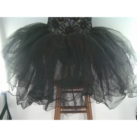 Dance Costume Curtain Call  C240 Medium Adult  Black  Lace Ballet  Rhinestones - Picture 7 of 8